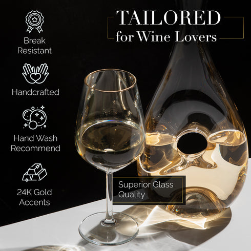 Retro Gold Wine Glasses Set Of 2